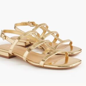J. Crew Factory Gold Strappy Sandals